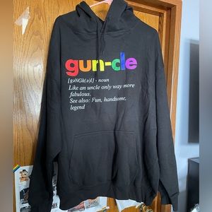 NWOT GUNCLE BLACK HOODIE 2XL